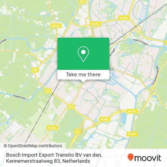 Bosch Import Export Transito BV van den, Kennemerstraatweg 83 kaart