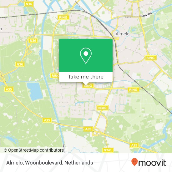 Almelo, Woonboulevard kaart