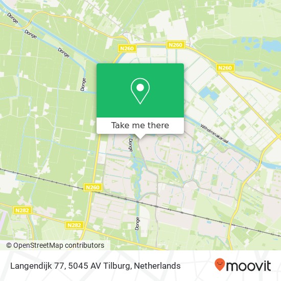 Langendijk 77, 5045 AV Tilburg kaart