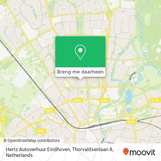 Hertz Autoverhuur Eindhoven, Thorvaldsenlaan 8 kaart