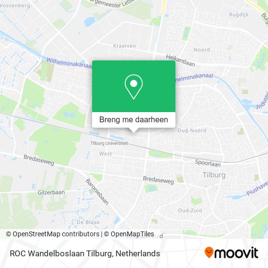 ROC Wandelboslaan Tilburg kaart