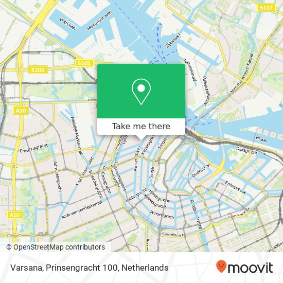 Varsana, Prinsengracht 100 kaart