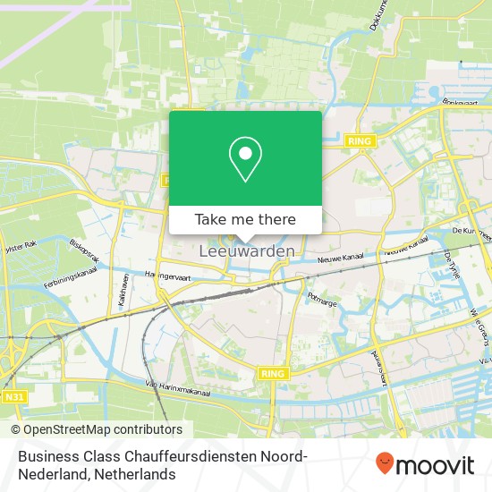 Business Class Chauffeursdiensten Noord-Nederland kaart