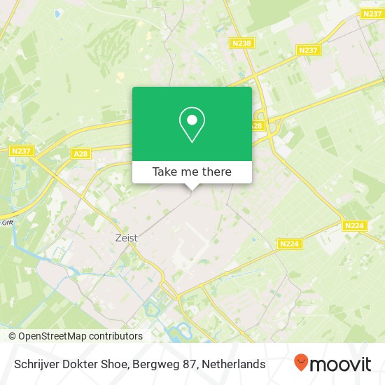 Schrijver Dokter Shoe, Bergweg 87 kaart