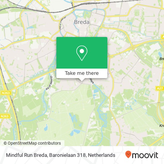 Mindful Run Breda, Baronielaan 318 kaart