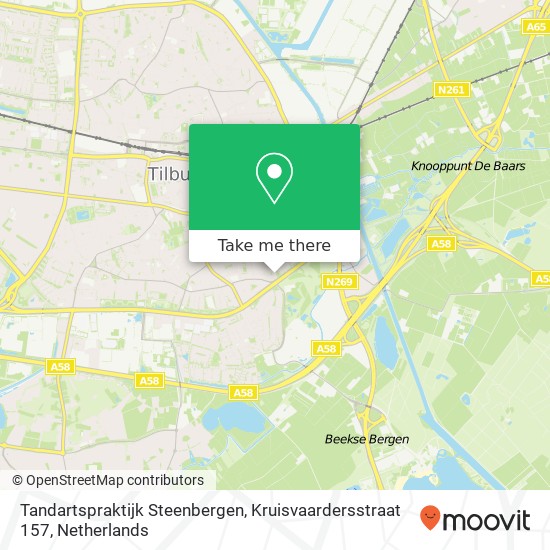 Tandartspraktijk Steenbergen, Kruisvaardersstraat 157 kaart