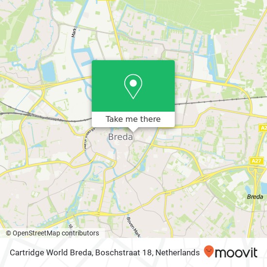 Cartridge World Breda, Boschstraat 18 kaart