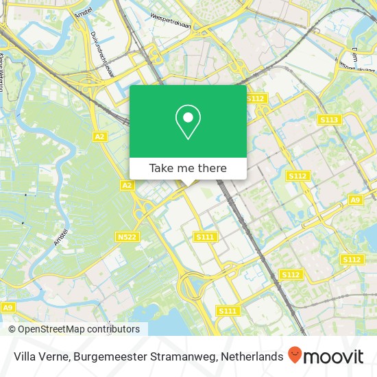 Villa Verne, Burgemeester Stramanweg kaart