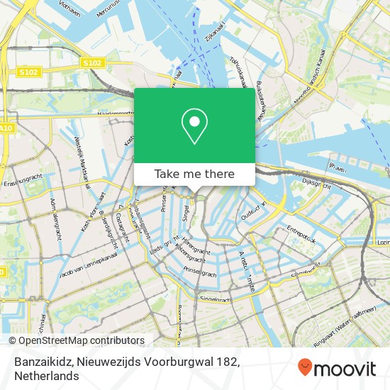 Banzaikidz, Nieuwezijds Voorburgwal 182 kaart