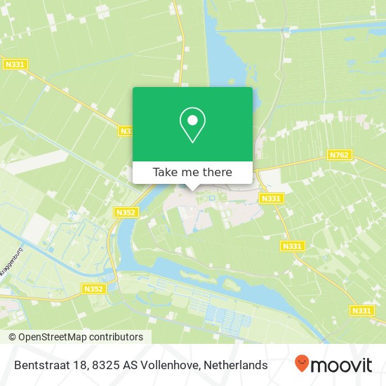 Bentstraat 18, 8325 AS Vollenhove kaart