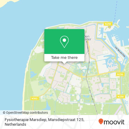 Fysiotherapie Marsdiep, Marsdiepstraat 125 kaart