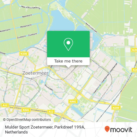 Mulder Sport Zoetermeer, Parkdreef 199A kaart