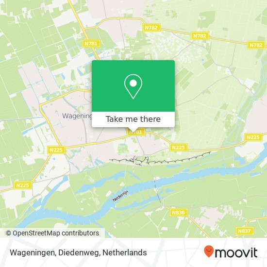 Wageningen, Diedenweg kaart