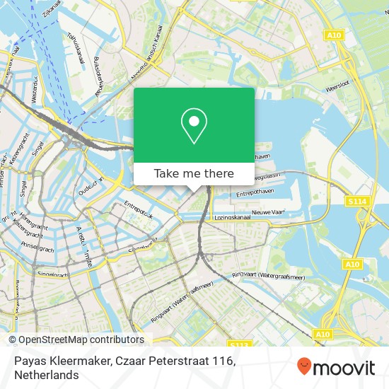 Payas Kleermaker, Czaar Peterstraat 116 kaart