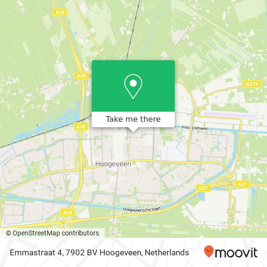 Emmastraat 4, 7902 BV Hoogeveen kaart