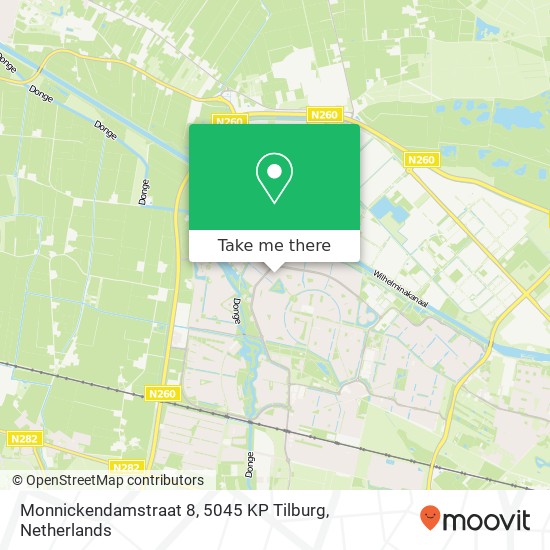 Monnickendamstraat 8, 5045 KP Tilburg kaart