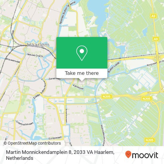 Martin Monnickendamplein 8, 2033 VA Haarlem kaart