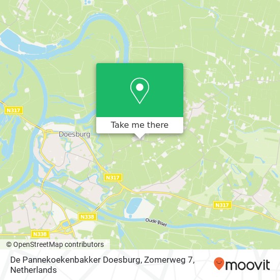 De Pannekoekenbakker Doesburg, Zomerweg 7 kaart