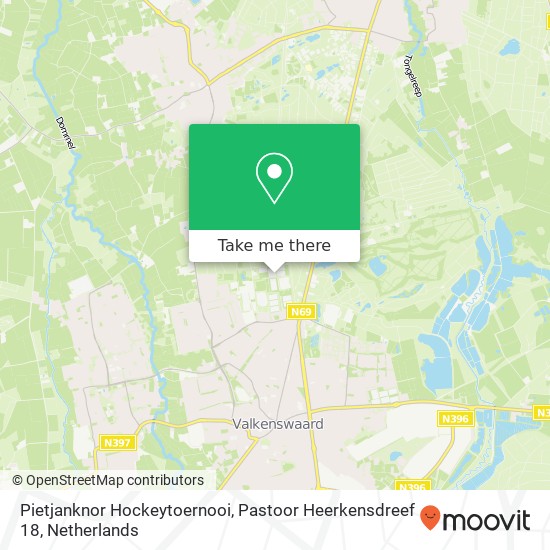 Pietjanknor Hockeytoernooi, Pastoor Heerkensdreef 18 kaart