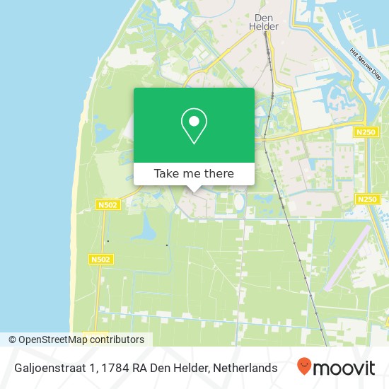 Galjoenstraat 1, 1784 RA Den Helder kaart