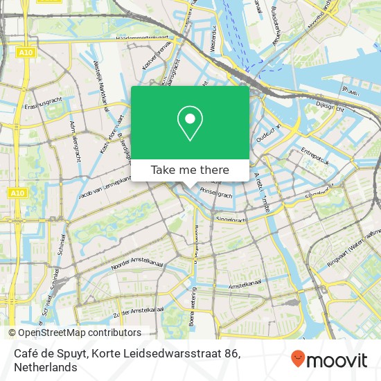 Café de Spuyt, Korte Leidsedwarsstraat 86 kaart