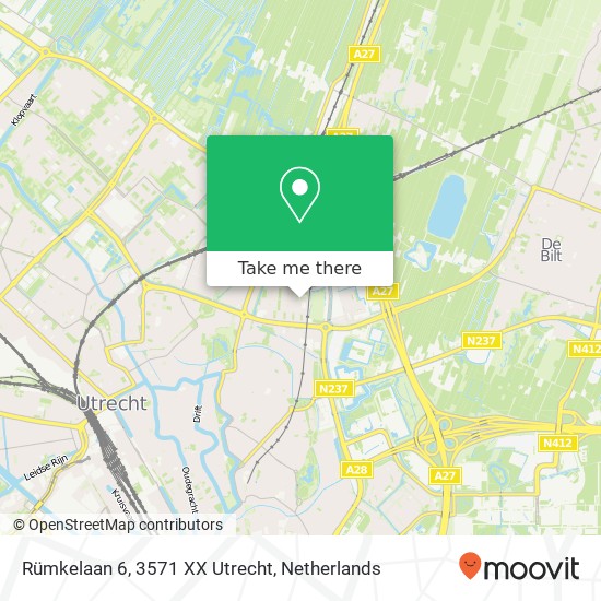 Rümkelaan 6, 3571 XX Utrecht kaart