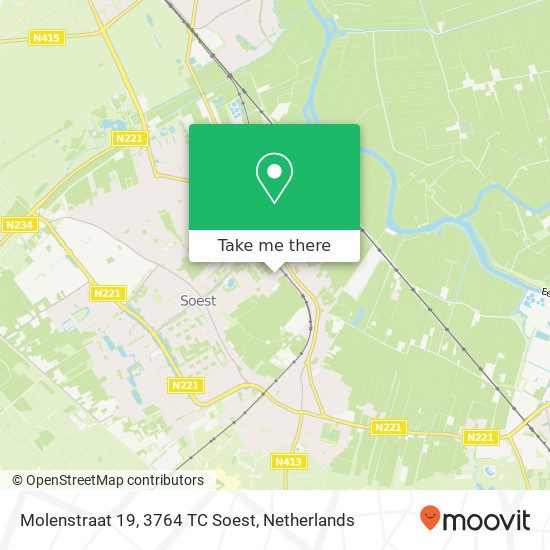 Molenstraat 19, 3764 TC Soest kaart