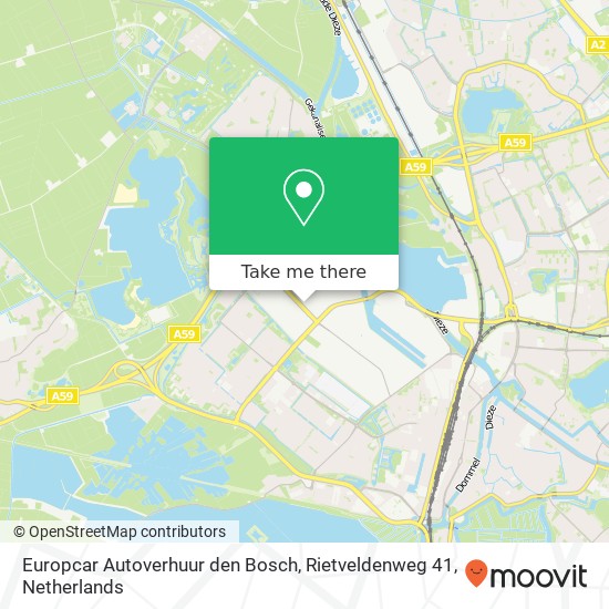 Europcar Autoverhuur den Bosch, Rietveldenweg 41 kaart