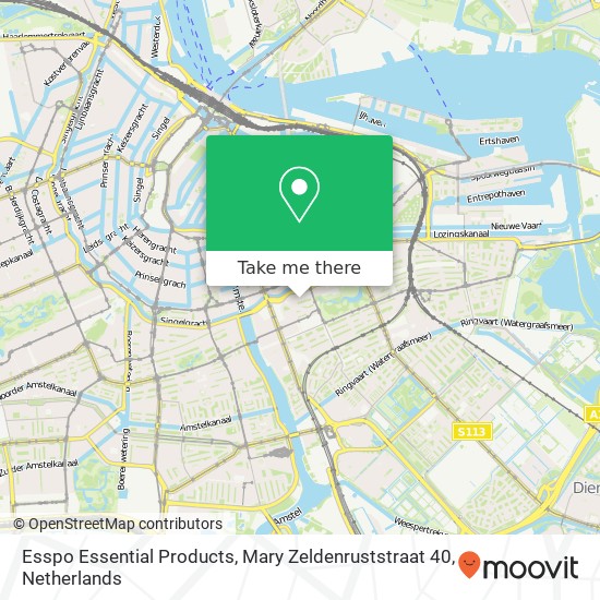 Esspo Essential Products, Mary Zeldenruststraat 40 kaart