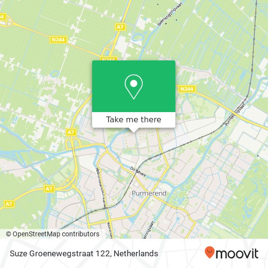 Suze Groenewegstraat 122, 1442 NL Purmerend kaart