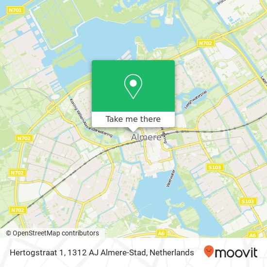 Hertogstraat 1, 1312 AJ Almere-Stad kaart