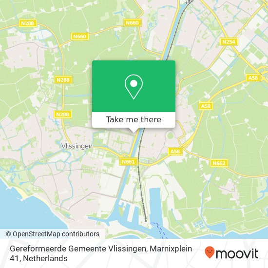 Gereformeerde Gemeente Vlissingen, Marnixplein 41 kaart