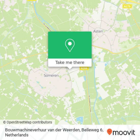 Bouwmachineverhuur van der Weerden, Belleweg 6 kaart
