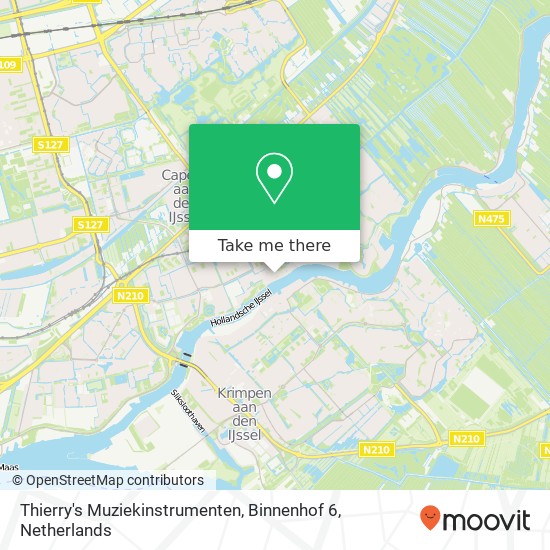 Thierry's Muziekinstrumenten, Binnenhof 6 kaart