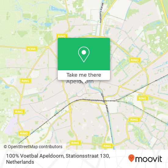 100% Voetbal Apeldoorn, Stationsstraat 130 kaart