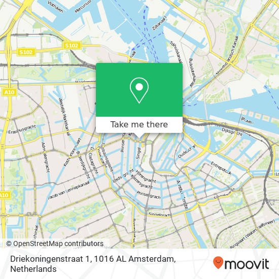 Driekoningenstraat 1, 1016 AL Amsterdam kaart