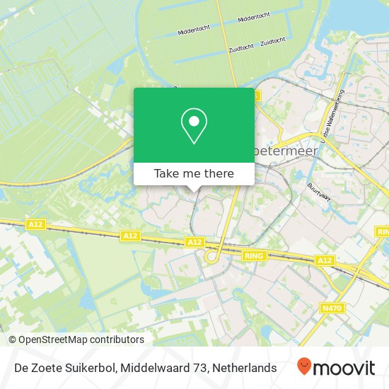 De Zoete Suikerbol, Middelwaard 73 kaart