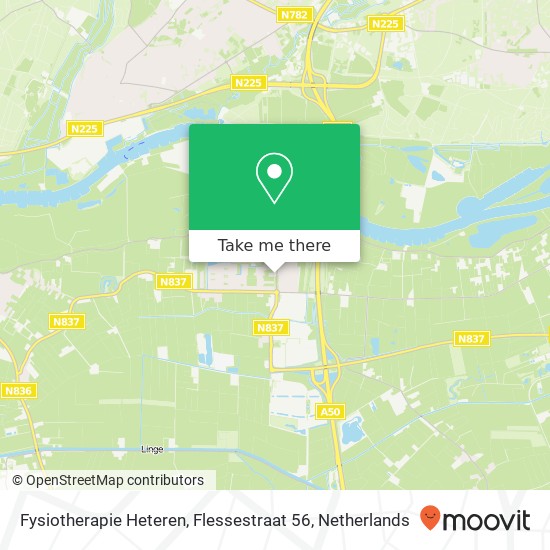 Fysiotherapie Heteren, Flessestraat 56 kaart