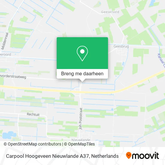 Carpool Hoogeveen Nieuwlande A37 kaart