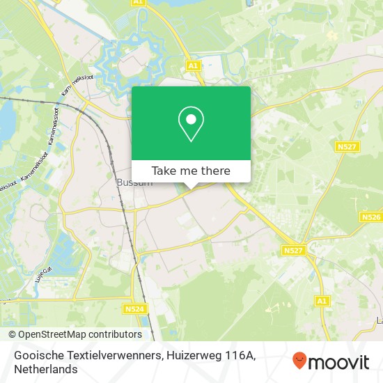 Gooische Textielverwenners, Huizerweg 116A kaart