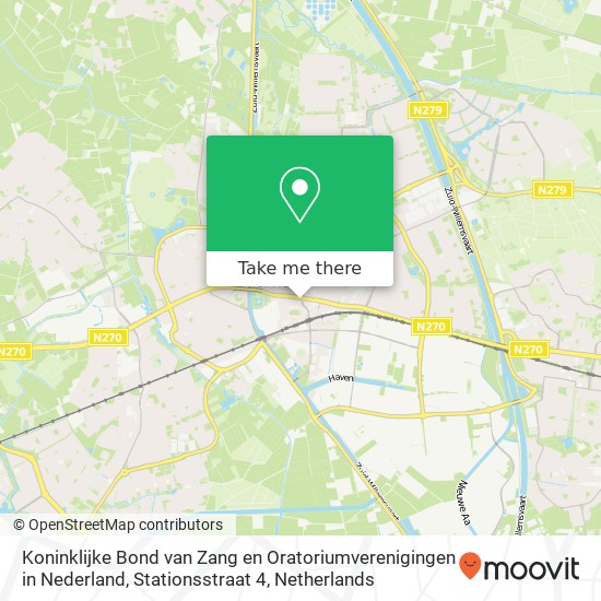 Koninklijke Bond van Zang en Oratoriumverenigingen in Nederland, Stationsstraat 4 kaart