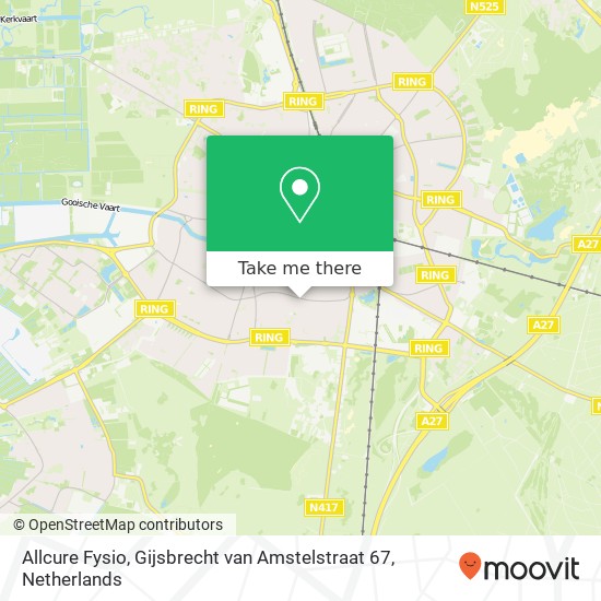 Allcure Fysio, Gijsbrecht van Amstelstraat 67 kaart