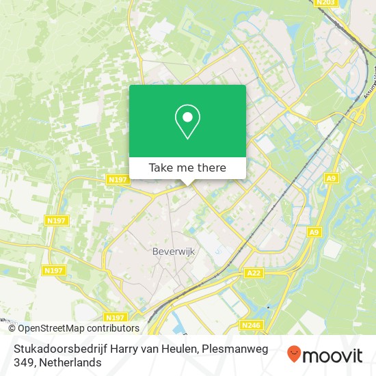 Stukadoorsbedrijf Harry van Heulen, Plesmanweg 349 kaart