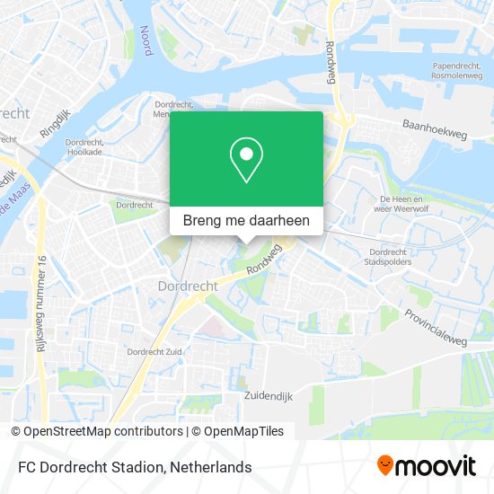 FC Dordrecht Stadion kaart