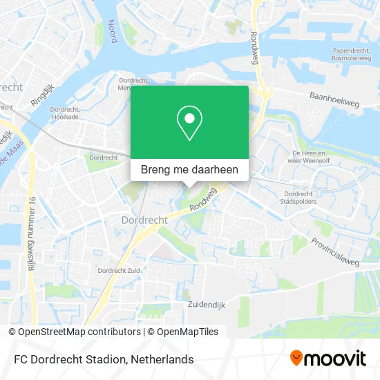FC Dordrecht Stadion kaart