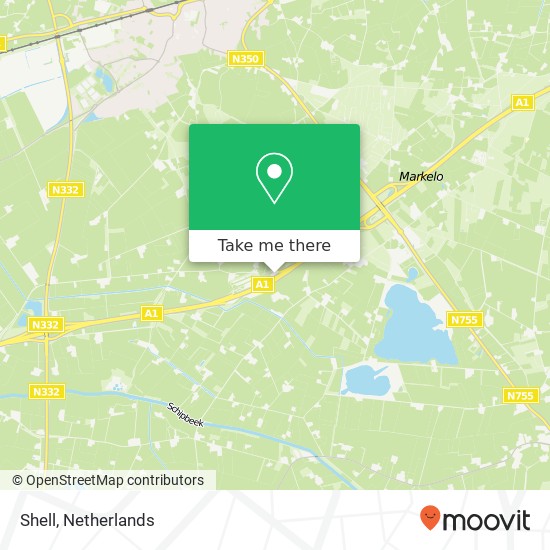 Shell, Rijksweg A1 kaart