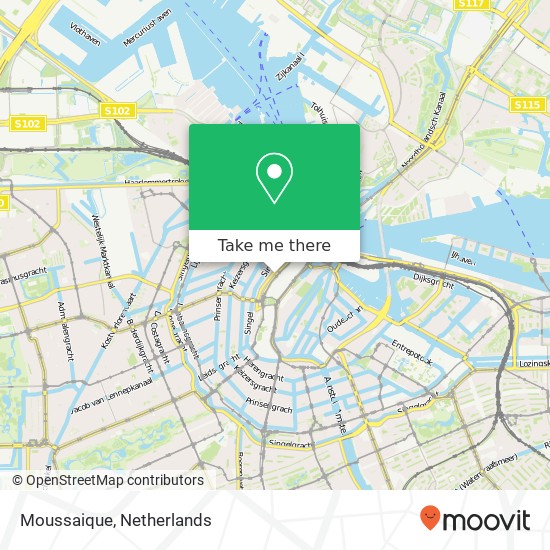 Moussaique, Nieuwezijds Voorburgwal 88 kaart