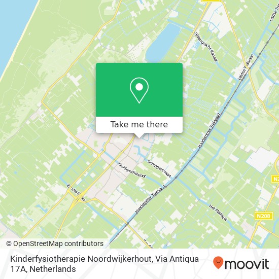Kinderfysiotherapie Noordwijkerhout, Via Antiqua 17A kaart