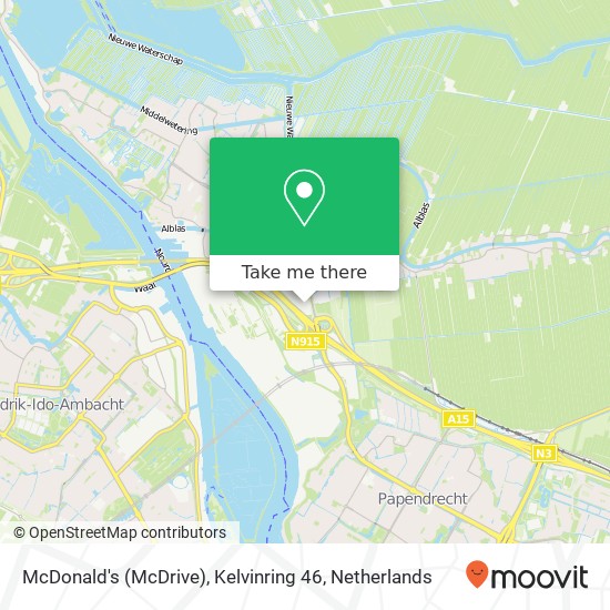 McDonald's (McDrive), Kelvinring 46 kaart