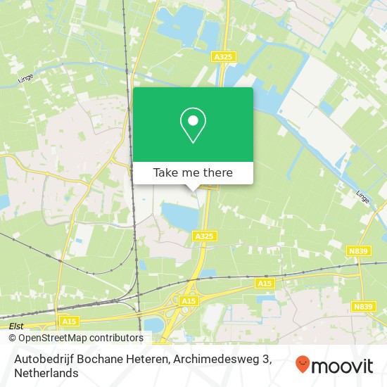 Autobedrijf Bochane Heteren, Archimedesweg 3 kaart